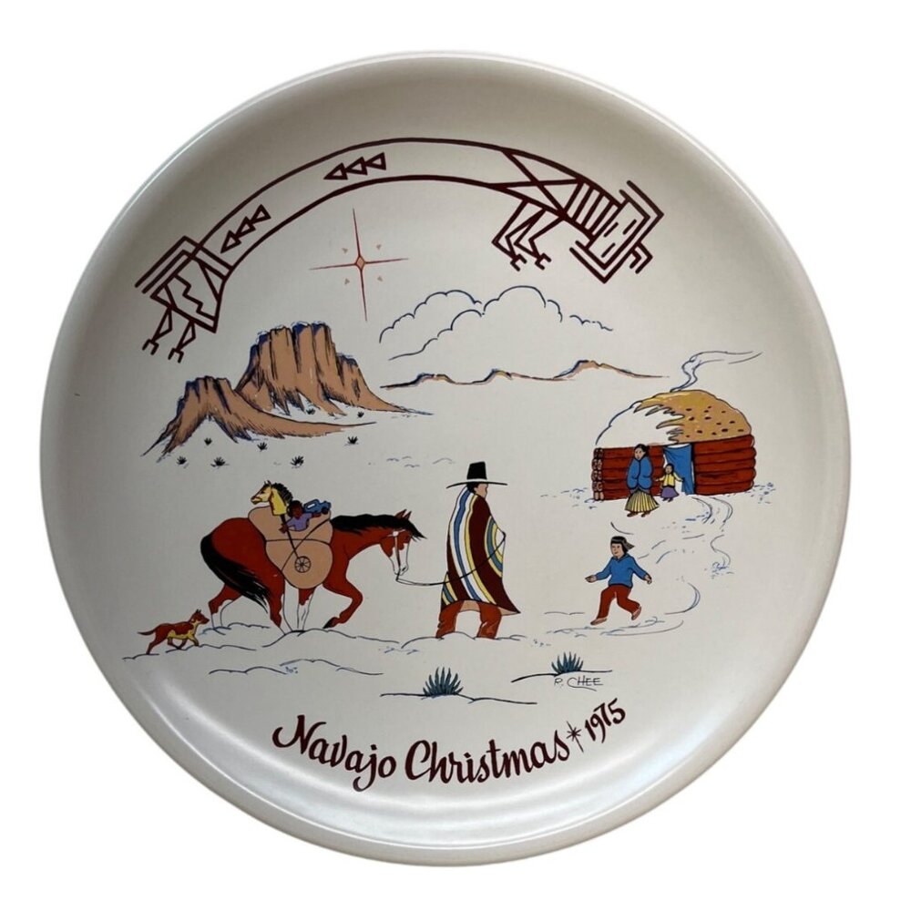 Kay Mallek Limited Edition 5th Issue 1975 Navajo Christmas Plate 10 1/8”